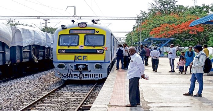 Fire in passenger train engine