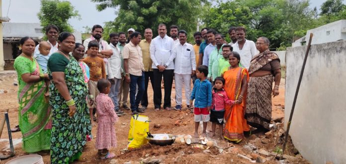 Bhoomi puja for Indirammas houses...