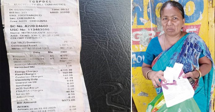 Current bill for Rekula's house is Rs. 9073.