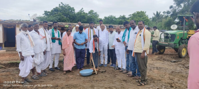 Bhoomi Pooja for Indiramma's houses in H Keluru
