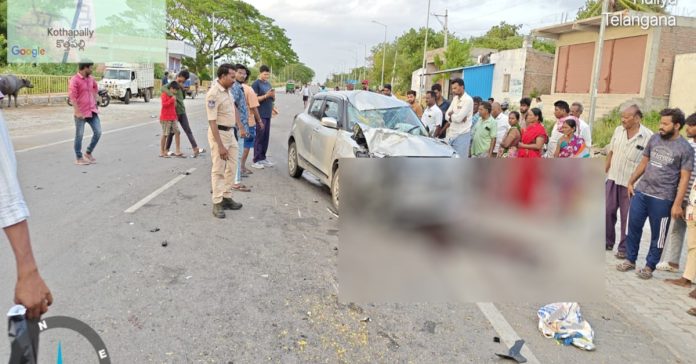 Car and bike collide three injured