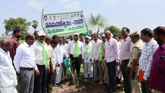 Collector plants saplings during Vanamahotsavam