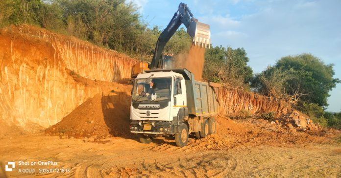 Illegal excavation of soil..