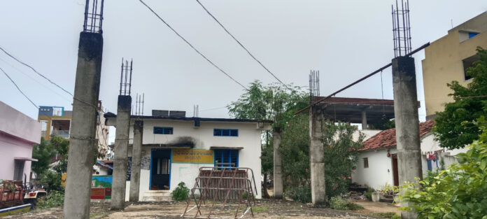 Incomplete construction of Anganwadi building..