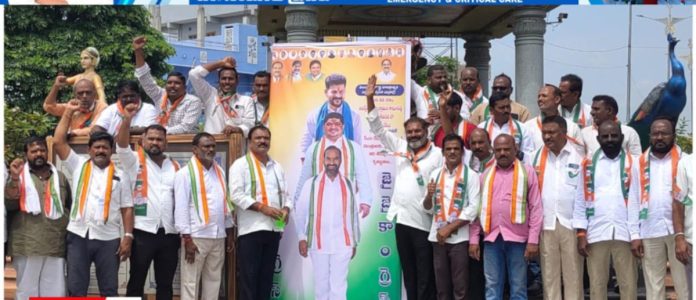 Milk anointing of portraits of CM and ministers..