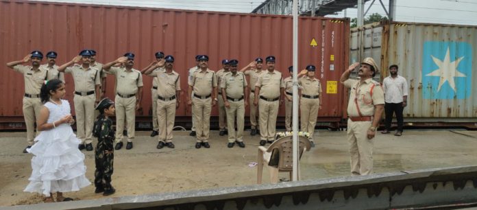 Flag hoisting ceremony at the Railway Police Station premises