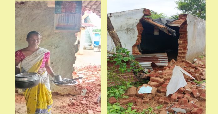 Houses collapsed due to heavy rain