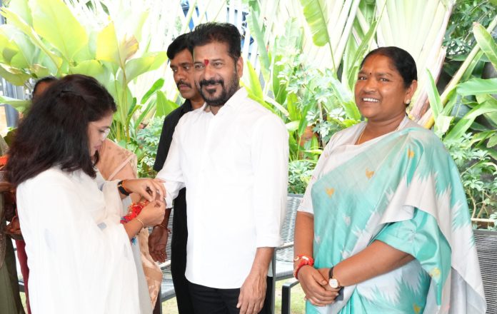 Kamareddy is the latest former municipal chairperson to tie a rakhi to the CM.