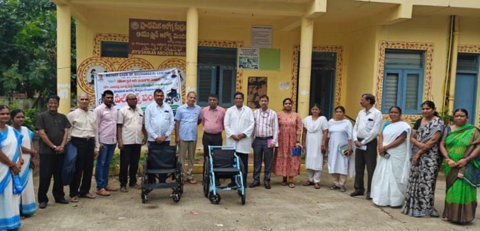 Wheelchairs are being distributed under the auspices of the Rotary Club...