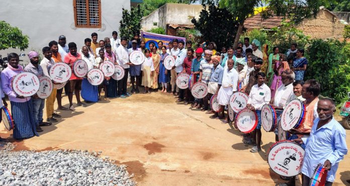 Distribution of drums to Dalit artists