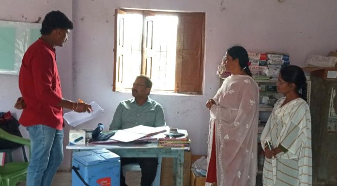 The collector inspected the village hospital..