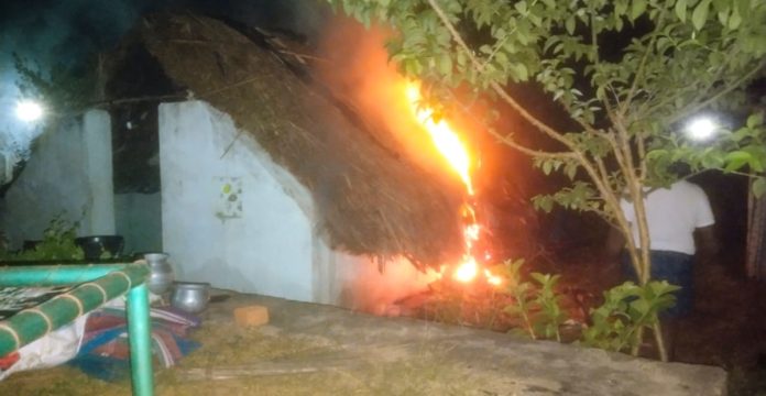 Puri hut burnt down due to electric shock