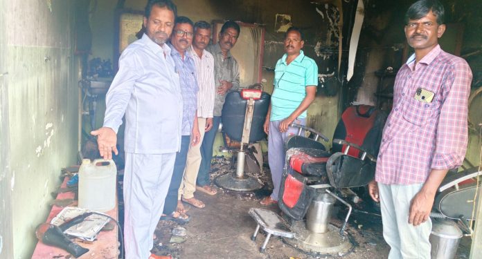 Salon shop burnt down due to short circuit
