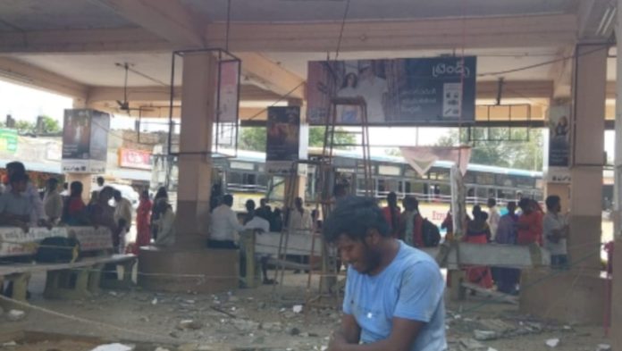 Worker injured after receiving electric shock while working at bus stand