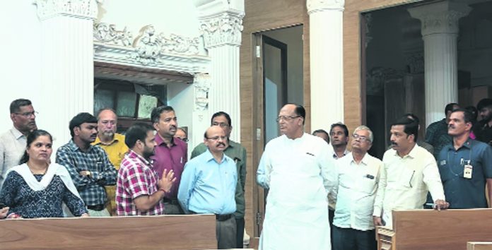 శాసనమండలి పున:నిర్మాణపనులను పరిశీలించిన చైర్మెన్