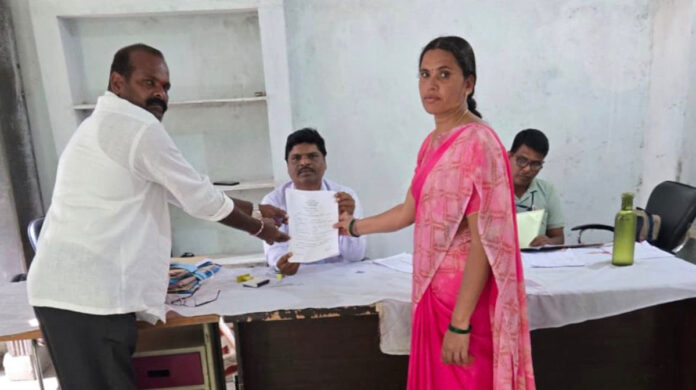 Advala Maheshs nomination as Advalapalli Sarpanch candidate