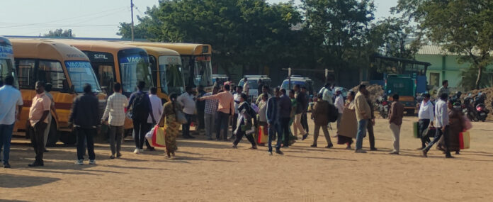 Election staff reaching villages