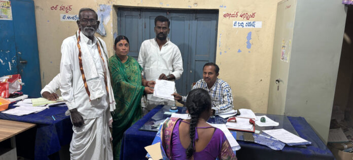 Sunitha Hanumanlu Swamy as an independent candidate for Major Gram Panchayat