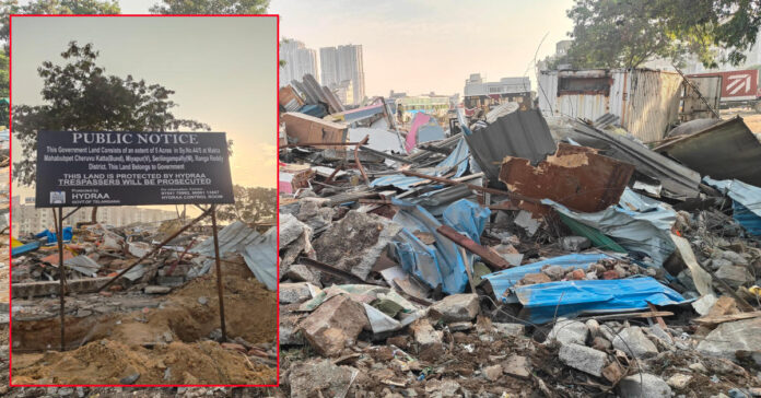 మియాపూర్ లో హైడ్రా కూల్చివేతలు