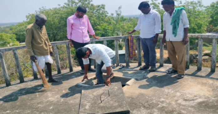 Sarpanch inspects village water tank