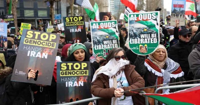 Protests in London over US-Israel war