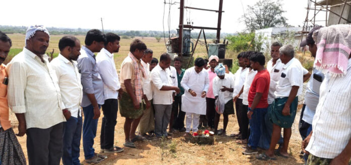 Leaders participating in site inspection and worship