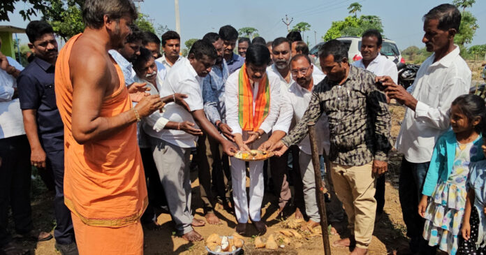 Bhoomi Puja for compound wall works