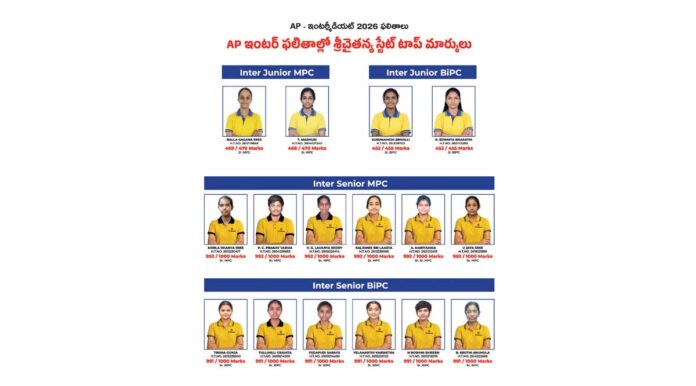 ఏపీ ఇంటర్ ఫలితాల్లో శ్రీచైతన్య స్టేట్ టాప్ మార్కులు