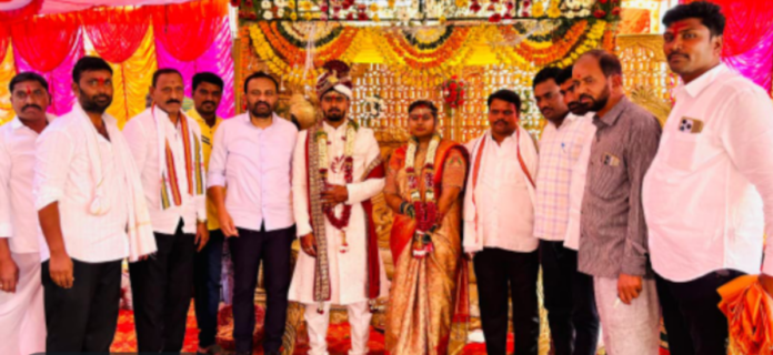 MLA blesses the newlyweds