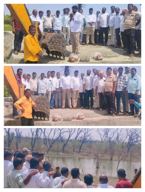 అడ్లూరు చెరువు అలుగు మరమ్మతు పనులకు శ్రీకారం