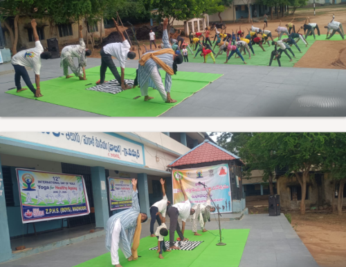 ఉన్నత పాఠశాలలో యోగా దినోత్సవం