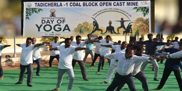 తాడిచెర్ల ఓసిపిలో అంతర్జాతీయ యోగా దినోత్సవం