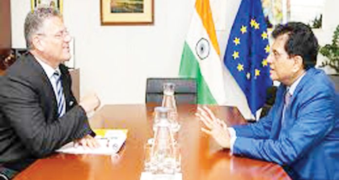 s European Trade Commissioner Minister Piyush meets