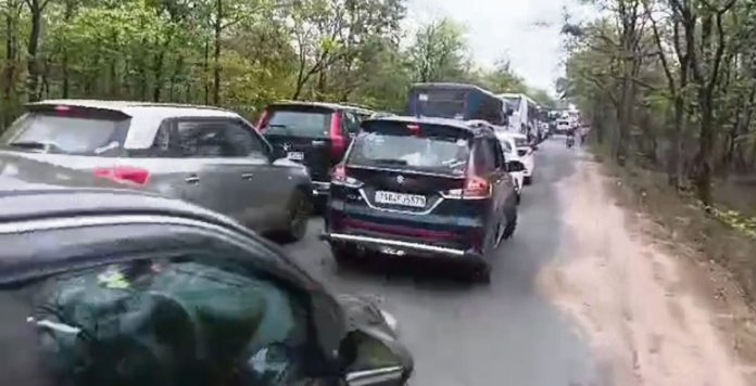 Heavy traffic jam