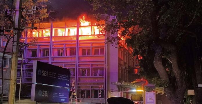 Fire breaks out at SBI in Secunderabad's Patni Center