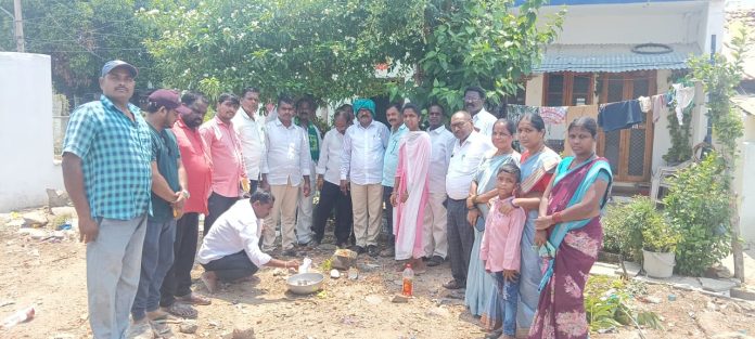 Bhoomi puja for construction of Indiramma's houses