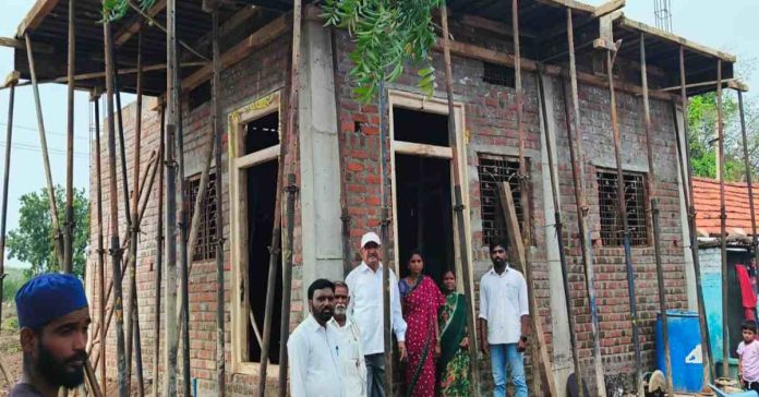 Construction of Indirammas houses in Bangarupalli..