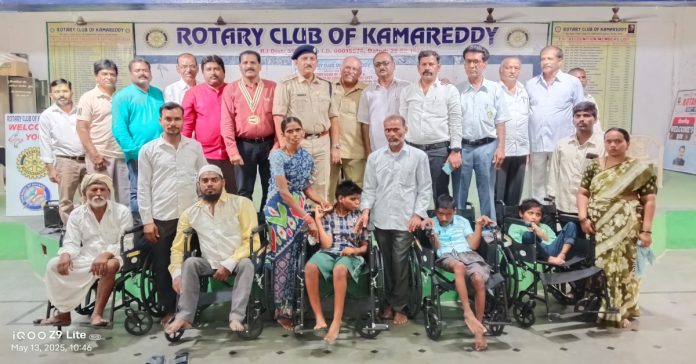 Distribution of wheelchairs to the disabled..