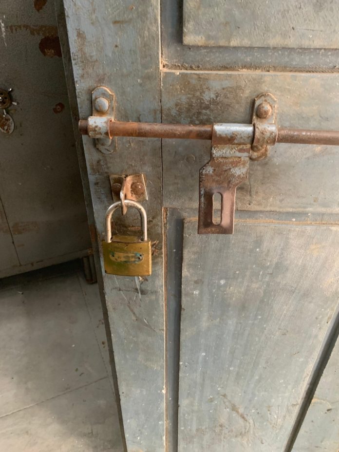 Unknown people broke the school lock..!