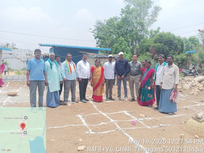 Bhoomi Pooja for Indiramma's houses