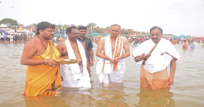 The Saraswati Pushkaram celebrations are a joyous occasion.