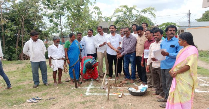 Bhoomi puja for Indirammas houses in Tadu Biloli..