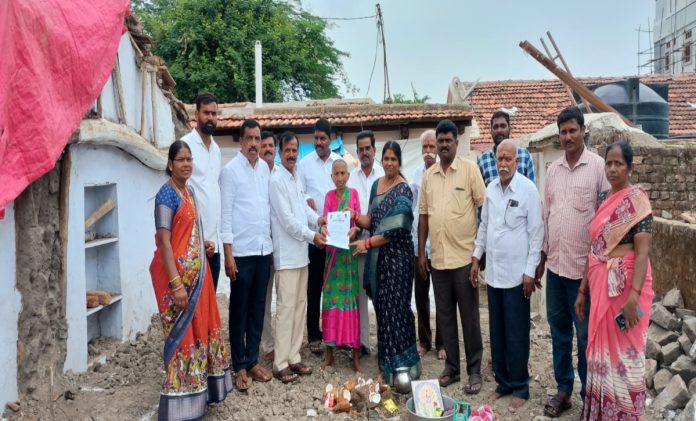 Bhoomi puja for construction of Indirammas houses