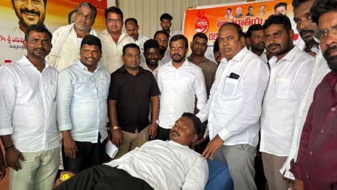 Bhupathi Reddy participated in the Blood Donation Day camp
