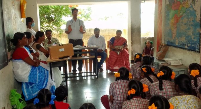 Blood tests for students at Kasturba