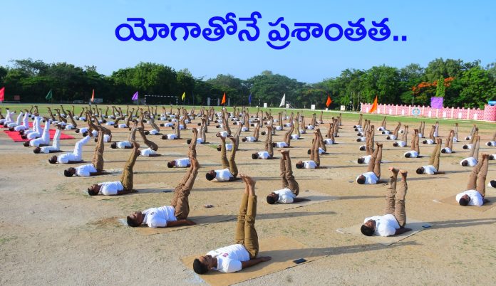 Calmness with yoga..