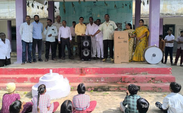 Distribution of microphone sets to schools..