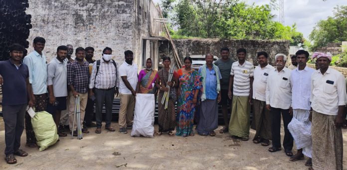 Distribution of sprinklers to farmers in Kansanipalli