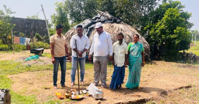 Foundation stone laid for Indiramma House in Pasara..