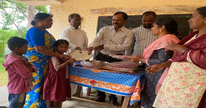 Distribution of steel plates in memory of son